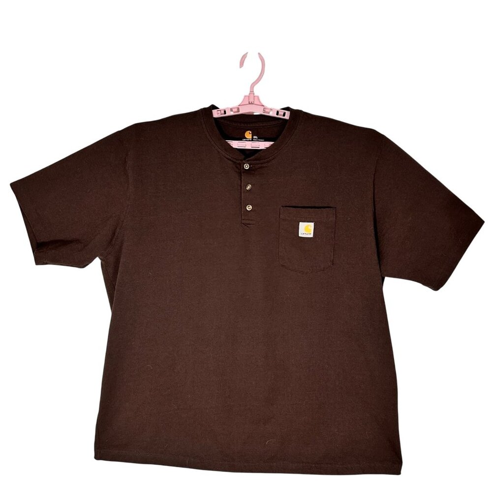 Carhartt Mens Original Heavyweight Short-Sleeve Pocket Henley T-Shirt Outdoor